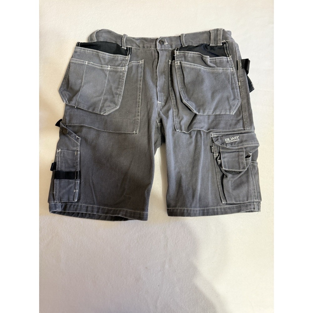 Bluewear Rough Workwear Mens Size 50 Cargo Shorts Gray Pockets 100% Cotton